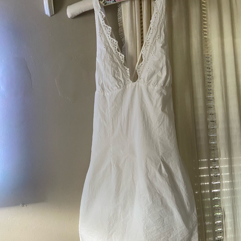 Bershka White Mini Sun Dress